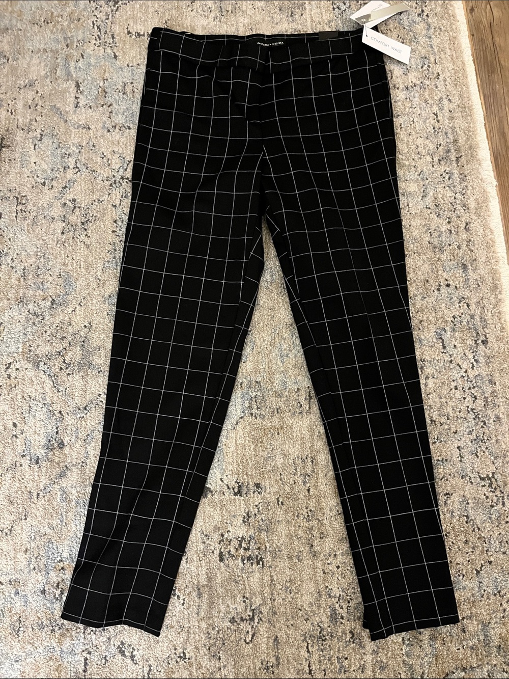 Amanda & Chelsea Black Windowpane Dress Pants